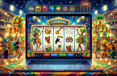 Slot de carnaval: samba, fantasias e rodadas cheias de ritmo