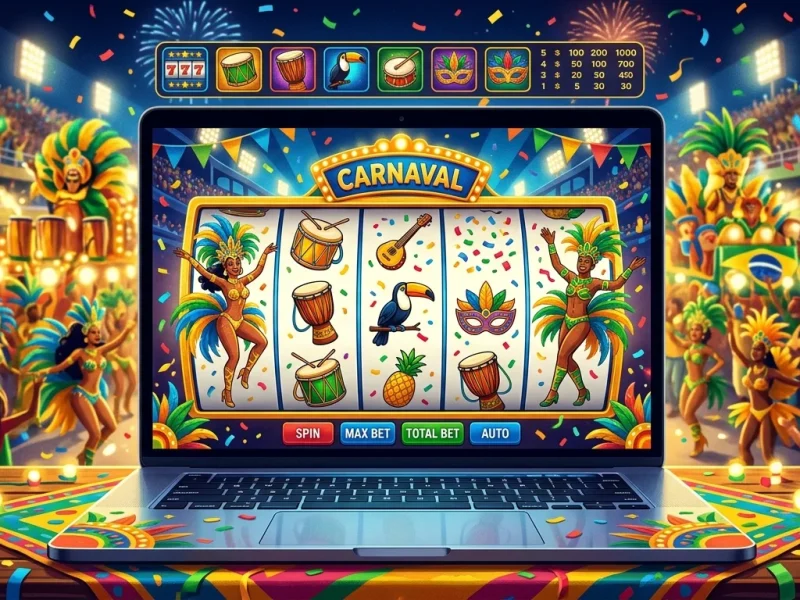 Slot de carnaval: samba, fantasias e rodadas cheias de ritmo